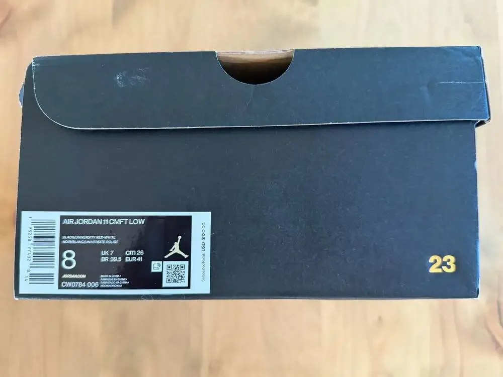 Air Jordan 11 CMFT Low Black University Red White CW0784-006 Size 8